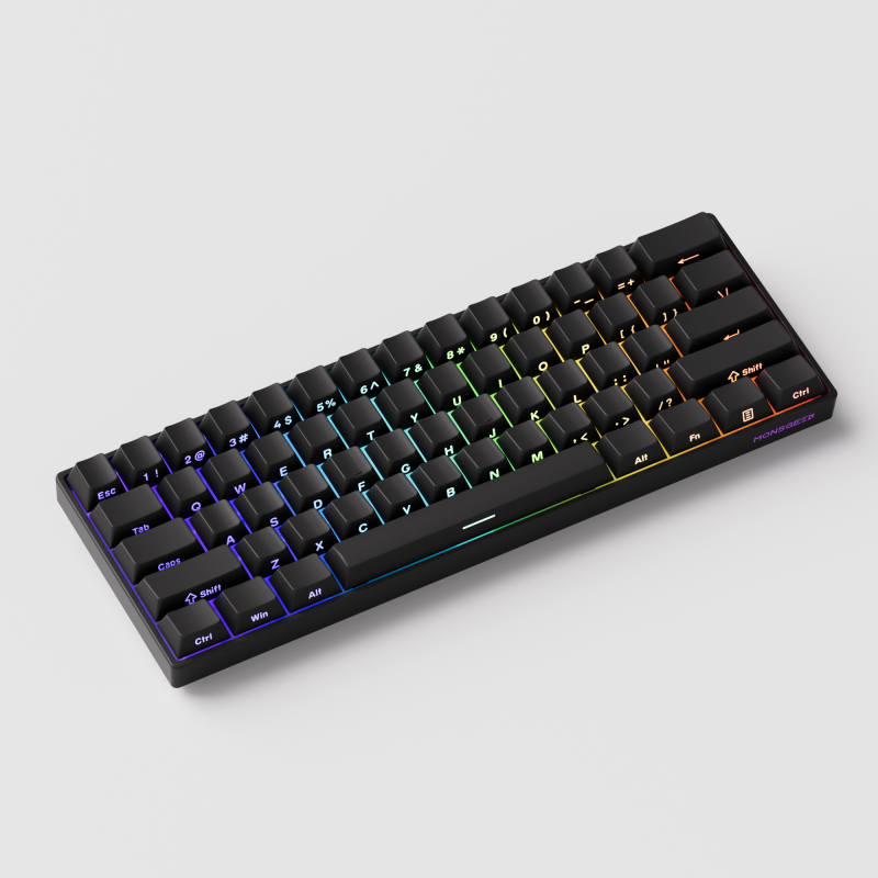 Bàn phím cơ MonsGeek FUN60 Pro SP Black Akko Glare Magnetic Switches Tri-Mode ( DâyUSBBluetooth)