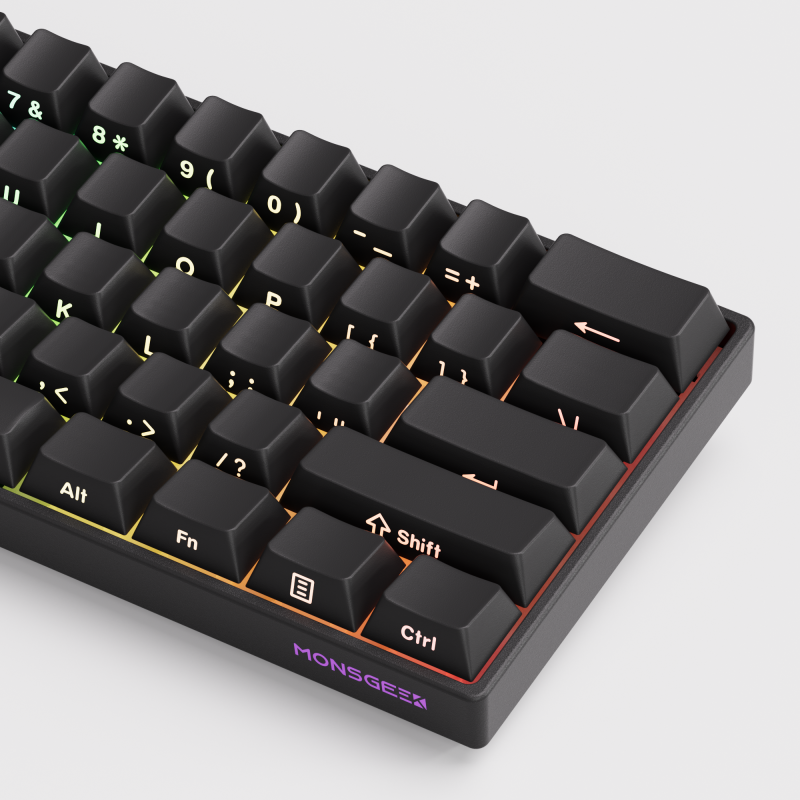 Bàn phím cơ MonsGeek FUN60 Pro SP Black Akko Glare Magnetic Switches Tri-Mode ( DâyUSBBluetooth)